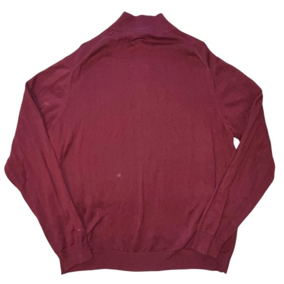 Izod Burgundy Red Quarter Zip Pullover Sweater Size 2XL - Picture 2 of 8